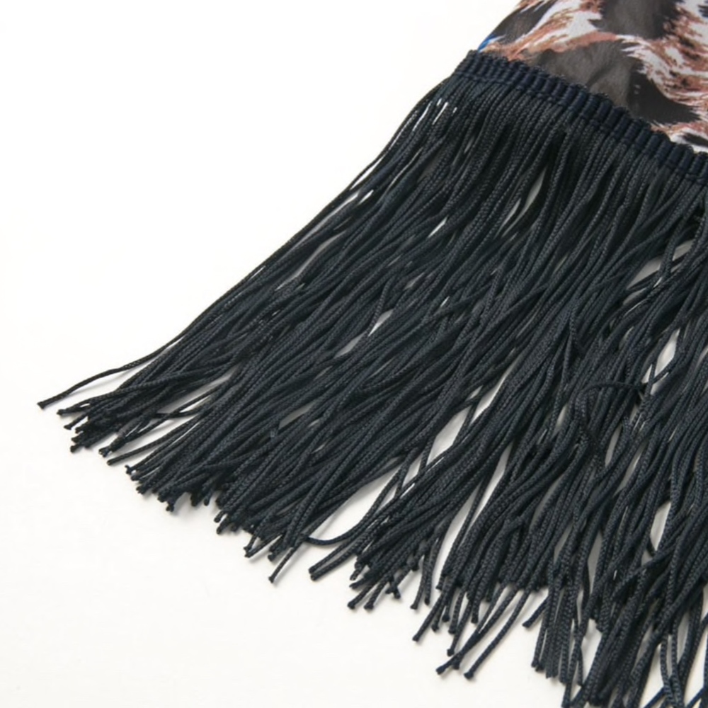 Cheetah Swimwear Coverup Kimono with Tassels - Picture 6 of 10